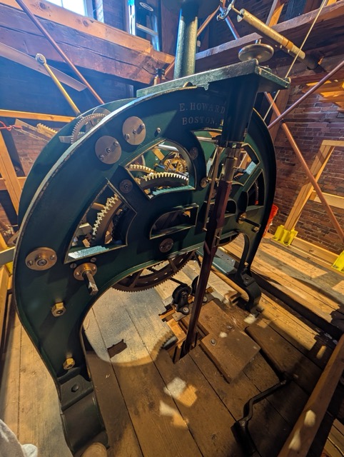 Tower clock mechanism in service area